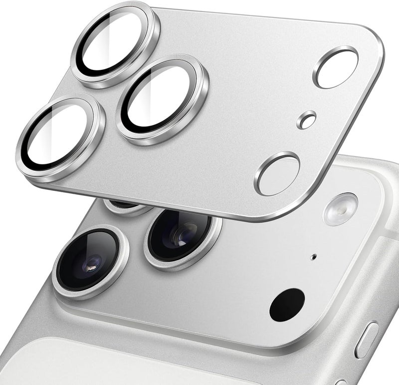 تي دبليو إي جي جي أو أن حماية عدسة كاملة التغطية متوافقة مع آيفون 17 برو ماكس فضي - Image 1